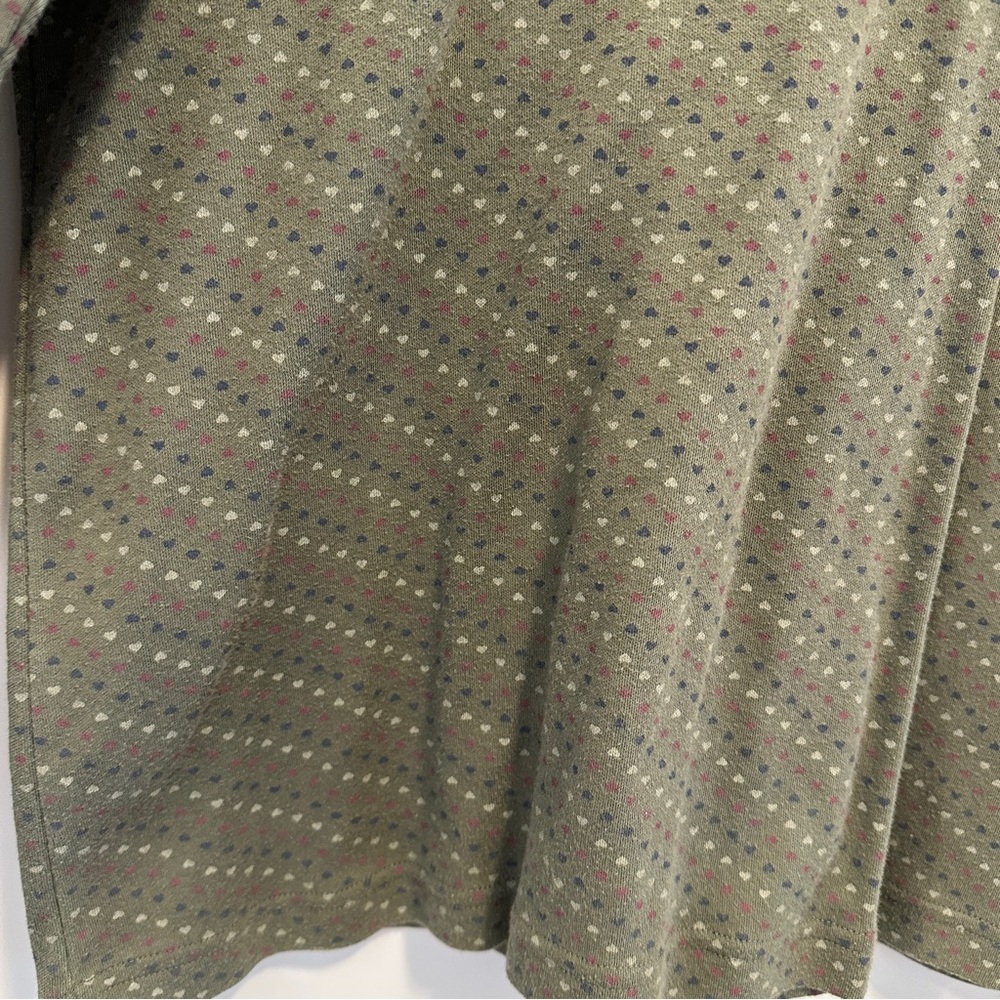 Northern Reflections Vintage Hearts Green Turtleneck Shirt Size Small Women’s - Picture 2 of 8